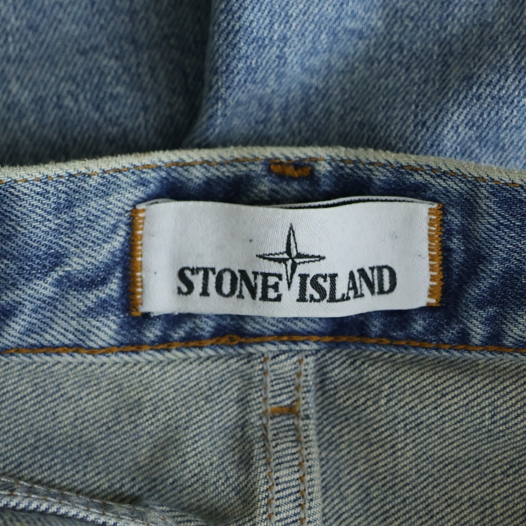 STONE ISLAND(ストーンアイランド) コンパスロゴワッペンデザイン マルチポケット ジップアップ デニムパンツ インディゴ 6415J2ZG5