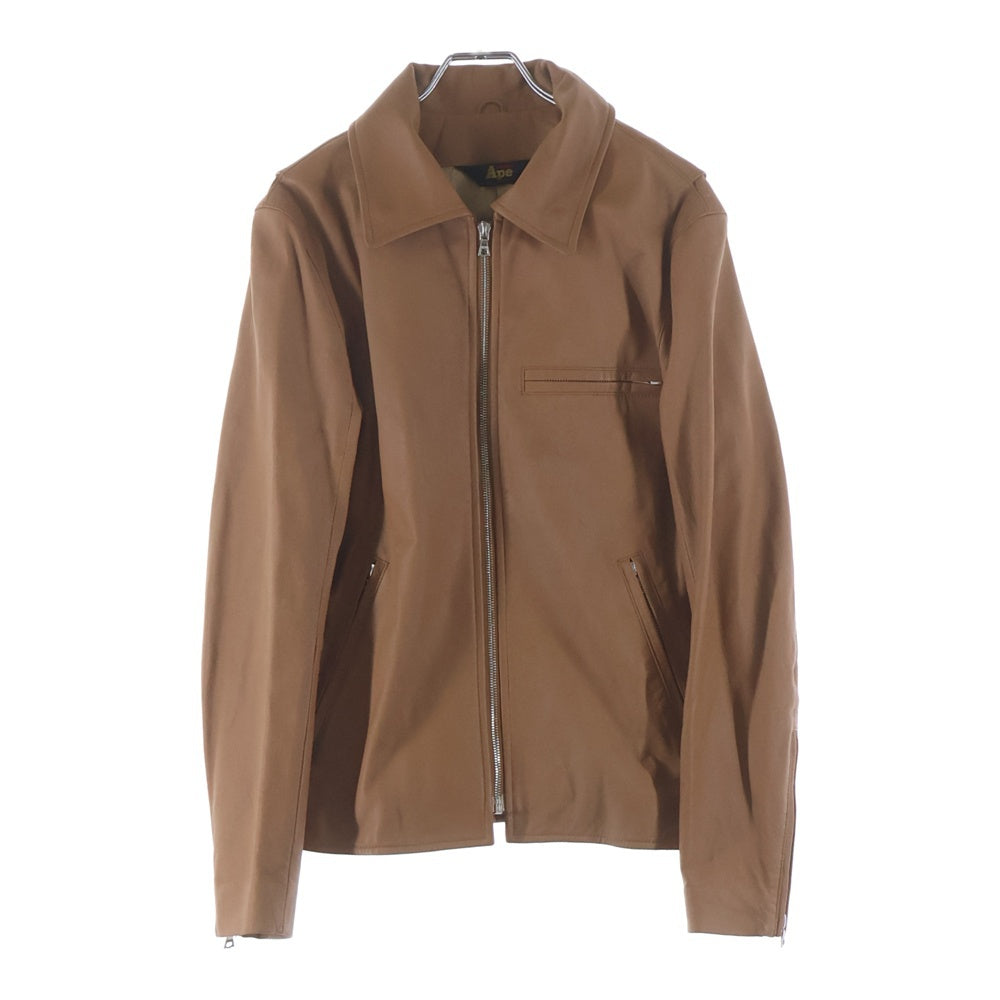 A BATHING APE(アベイシングエイプ) シープスキン ジップアップレザージャケット ブラウン