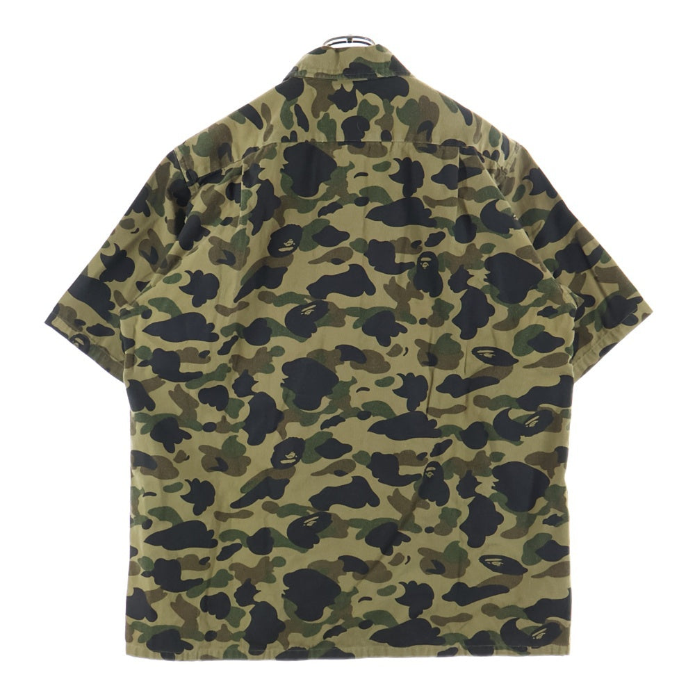 A BATHING APE(アベイシングエイプ) 1ST CAMO カモフラ総柄 半袖シャツ カーキ
