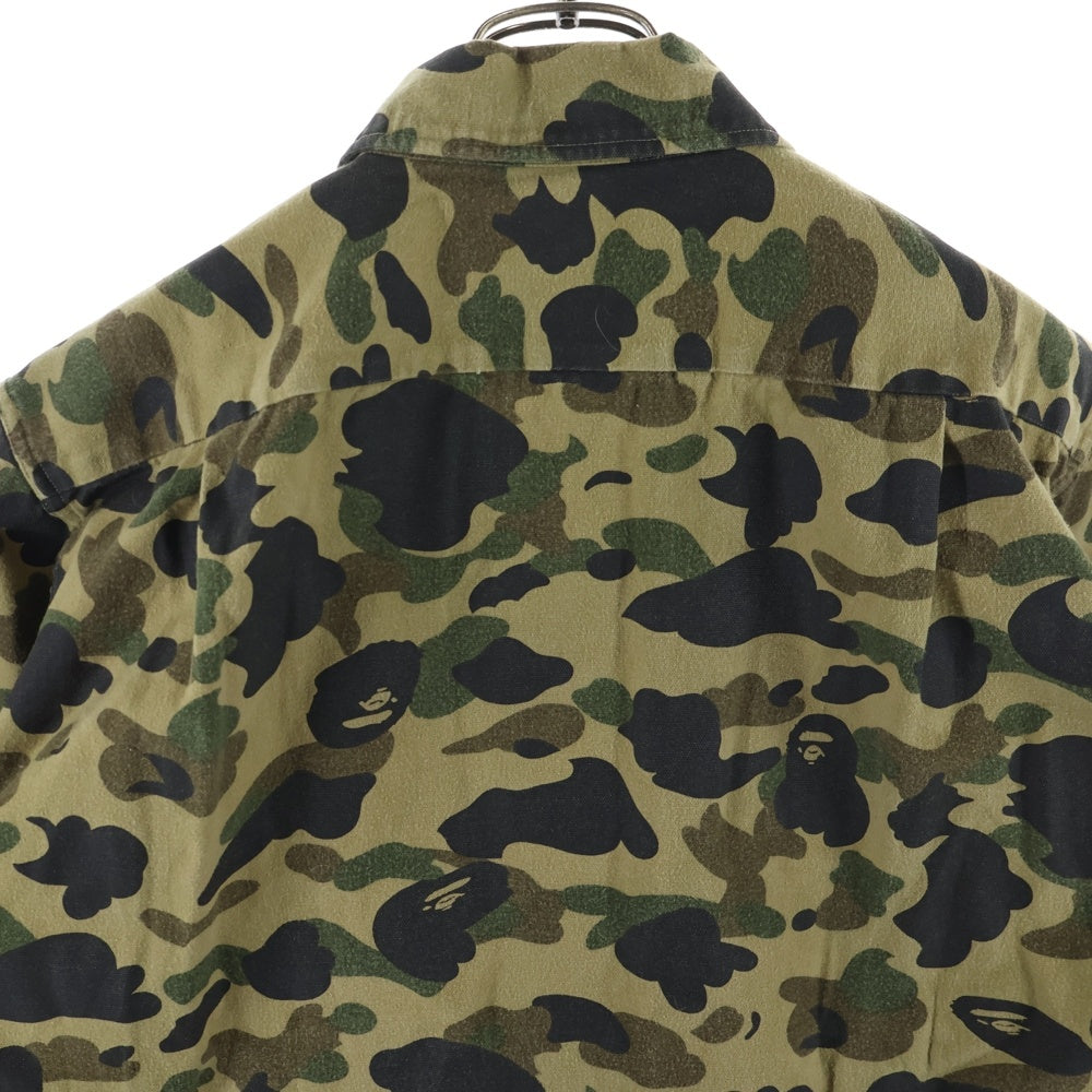 A BATHING APE(アベイシングエイプ) 1ST CAMO カモフラ総柄 半袖シャツ カーキ