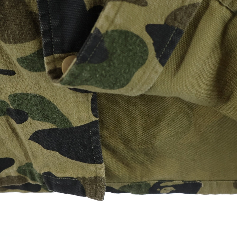 A BATHING APE(アベイシングエイプ) 1ST CAMO カモフラ総柄 半袖シャツ カーキ