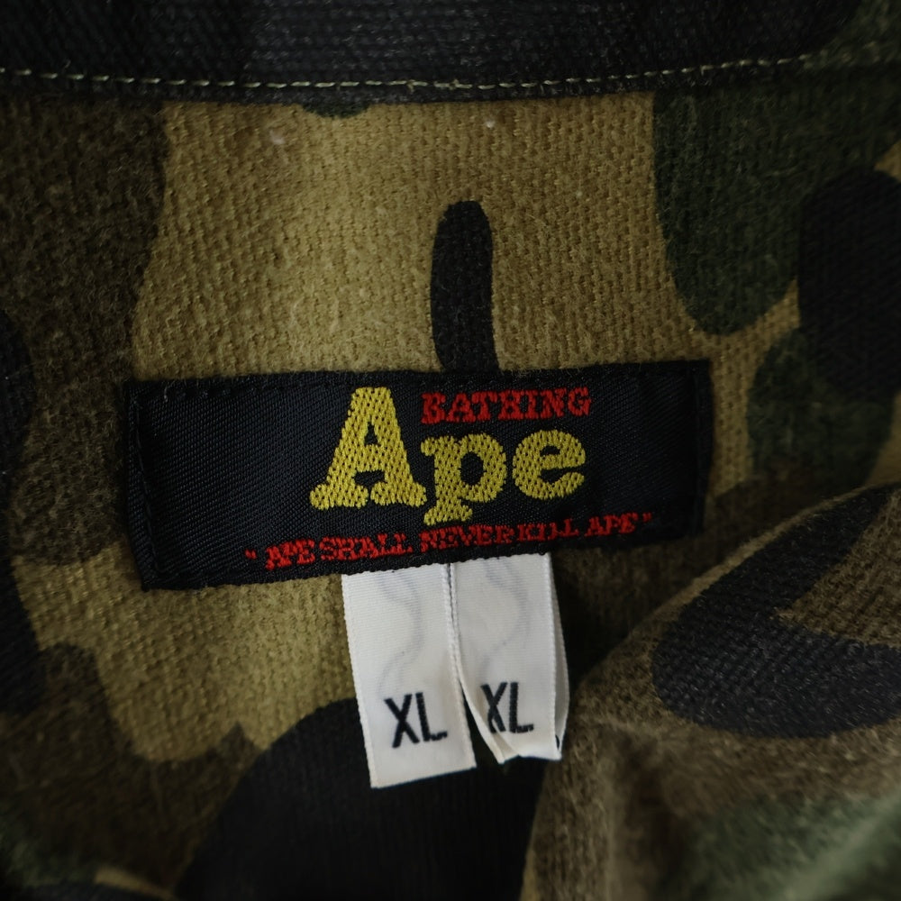 A BATHING APE(アベイシングエイプ) 1ST CAMO カモフラ総柄 半袖シャツ カーキ