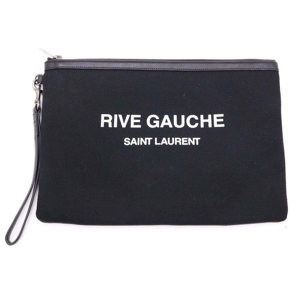 SAINT LAURENT PARIS(サンローランパリ) Clutch Bag Canvas Fabric クラッチバッグ キャンバス生地 ブラック