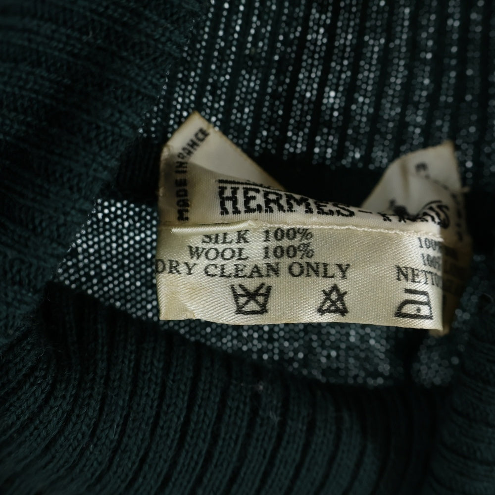 HERMES(エルメス) High-Neck Ribbed Knit Sweater ハイネックリブニットセーター トップス グリーン