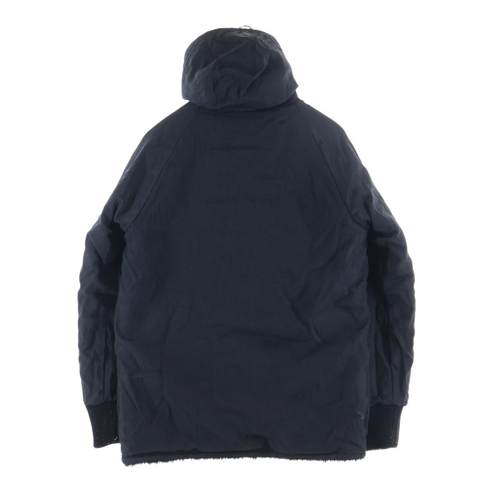 BAPE BY A BATHING APE(ベイプ ア ベイシング エイプ) リバーシブル ナイロン フェイクファー ジップアップパーカー ブラック