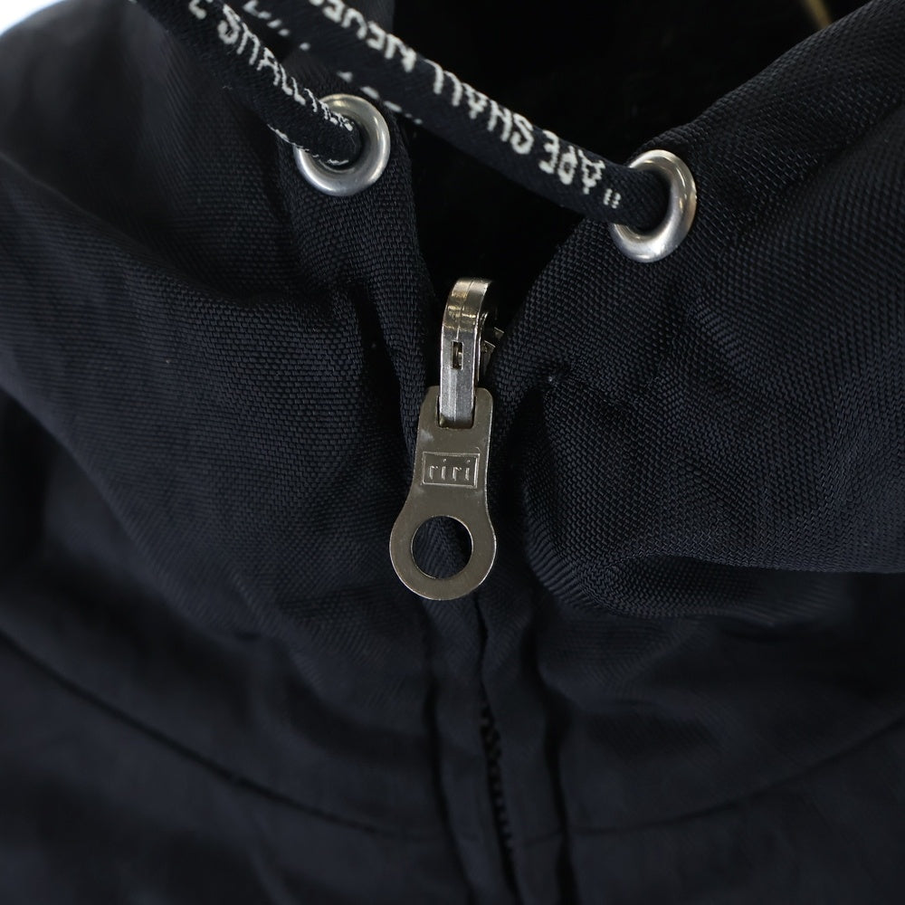 BAPE BY A BATHING APE(ベイプ ア ベイシング エイプ) リバーシブル ナイロン フェイクファー ジップアップパーカー ブラック