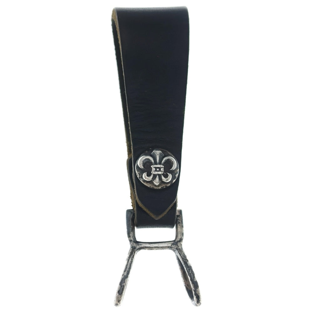 CHROME HEARTS(クロムハーツ) BELT LOOP BSフレアボタンレザーベルトループ シルバー/ブラック BCA401