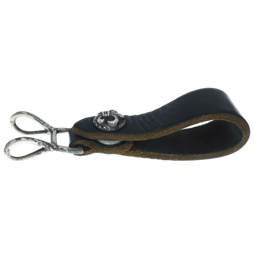 CHROME HEARTS(クロムハーツ) BELT LOOP BSフレアボタンレザーベルトループ シルバー/ブラック BCA401