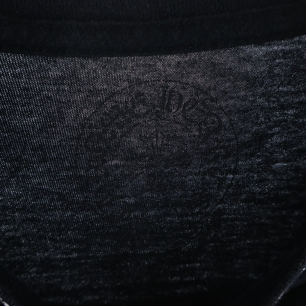 CHROME HEARTS(クロムハーツ) Neck Logo LS TEE ネックロゴプリント アームロゴ クルーネックロングスリーブTシャツカットソー ロンT ブラック