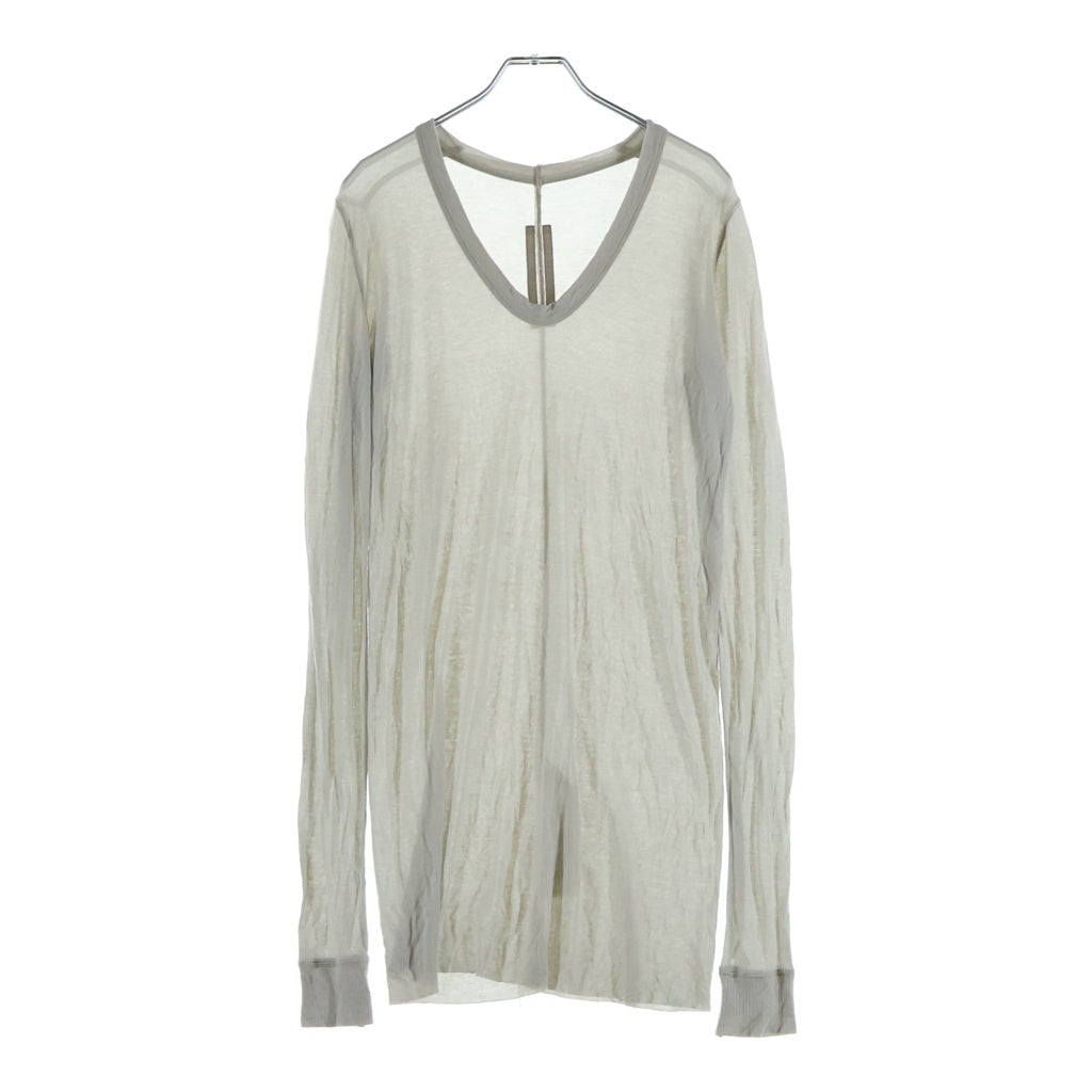 リックオウエンス　長袖 カットソー Rick Owens(リックオウエンス) 長袖Tシャツ カットソー ベージュ RP02A7200