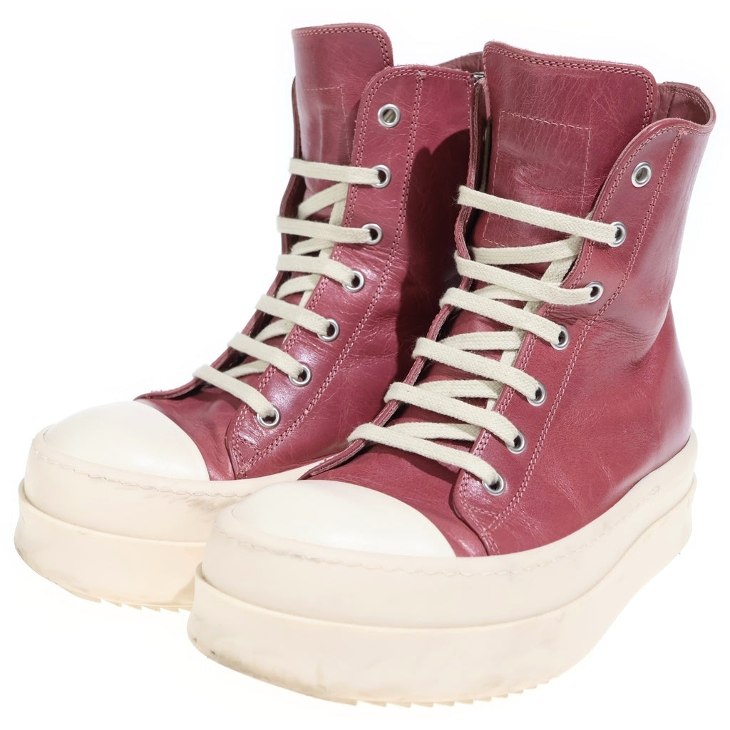 Rick Owens(リックオウエンス) MEGA BUMPER SNEAKS メガバンパー レザーハイカットスニーカー ピンク RP02D3859