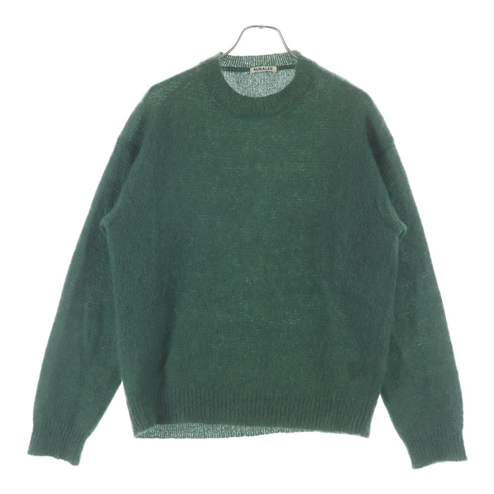 【美品】  AURALEE / オーラリー | SUPER KID MOHAIR KNIT P/O キッド モヘヤ ニット プルオーバー | 1 | グリーン | レディース Auralee Brushed Super Kid Mohair Knit P/O - Jade Green – Kith