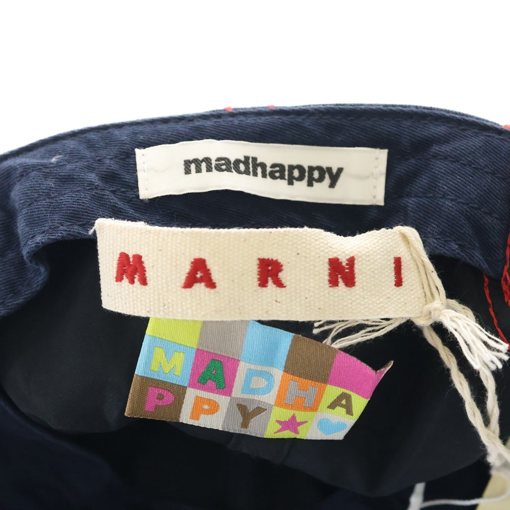 MARNI(マルニ) ×madhappy ×マッドハッピー 刺繍デザイン キャップ 帽子 ネイビー CLZC0186SOUMH004 レディース