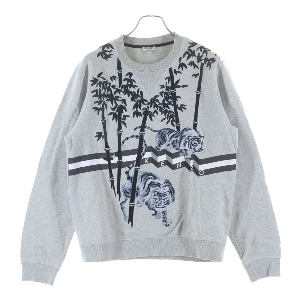 KENZO(ケンゾー) Tiger Embroidered Sweatshirt 虎刺繍 スウェットセーター グレー F565SW1024ME