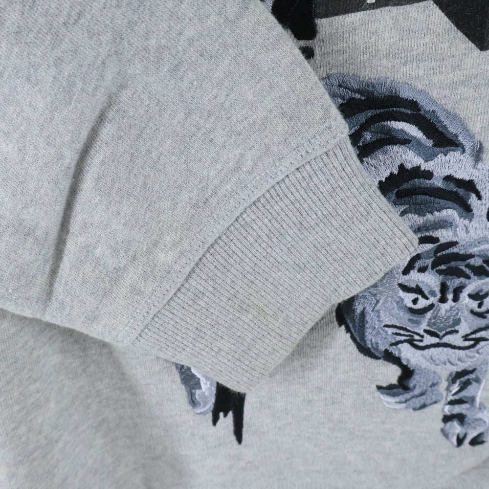 KENZO(ケンゾー) Tiger Embroidered Sweatshirt 虎刺繍 スウェットセーター グレー F565SW1024ME