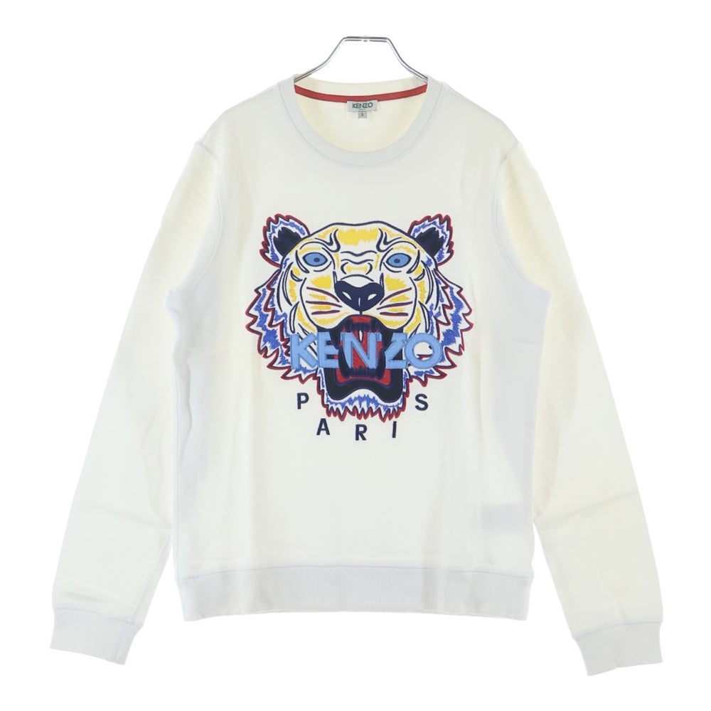 KENZO(ケンゾー) Tiger Embroidered Sweatshirt 虎刺繍 スウェットセーター ホワイト F655SW0014XH