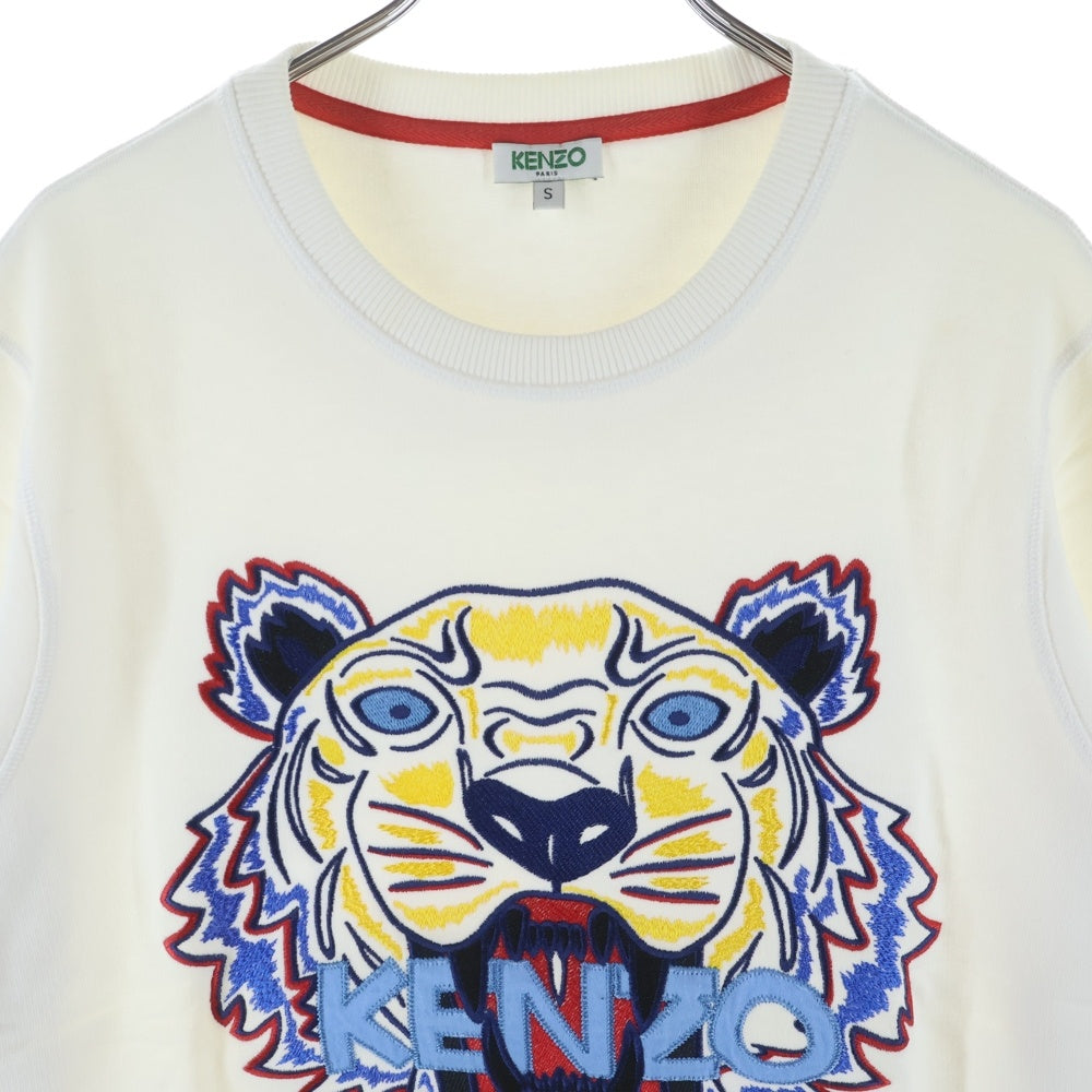KENZO(ケンゾー) Tiger Embroidered Sweatshirt 虎刺繍 スウェットセーター ホワイト F655SW0014XH