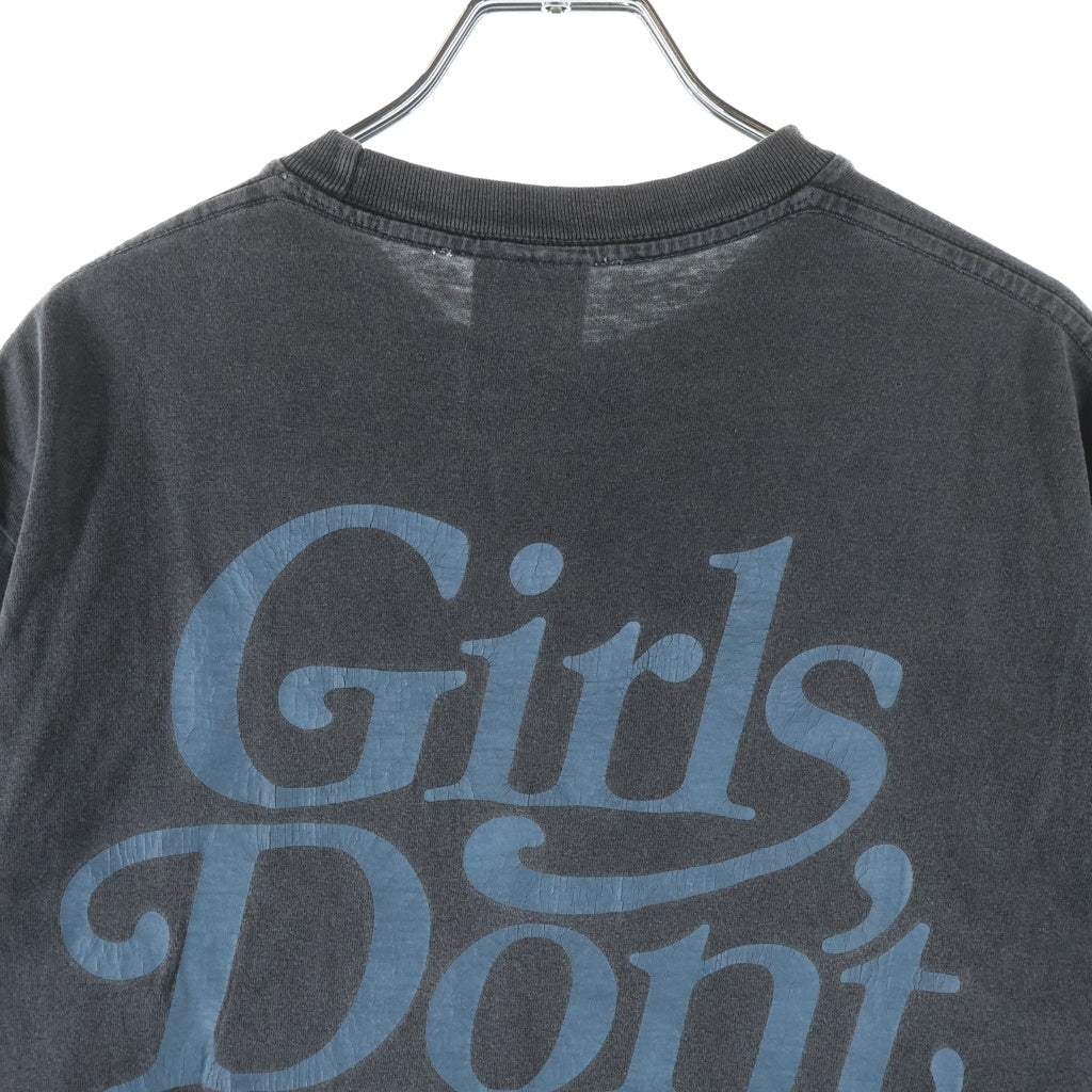 Girls Don't Cry(ガールズドントクライ) Crew Neck Back Print Short-Sleeved T-Shirt クルーネックバックプリント半袖Tシャツ グレー