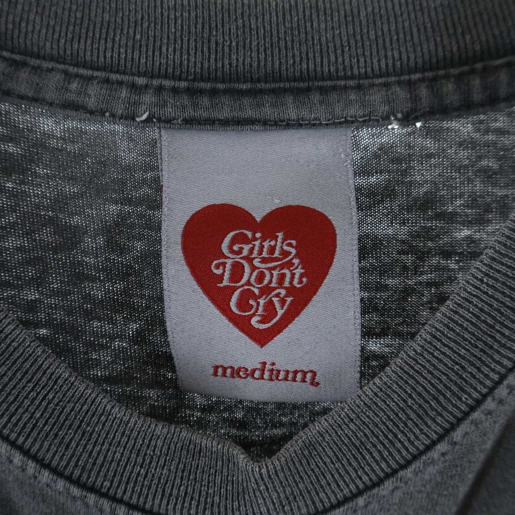 Girls Don't Cry(ガールズドントクライ) Crew Neck Back Print Short-Sleeved T-Shirt クルーネックバックプリント半袖Tシャツ グレー