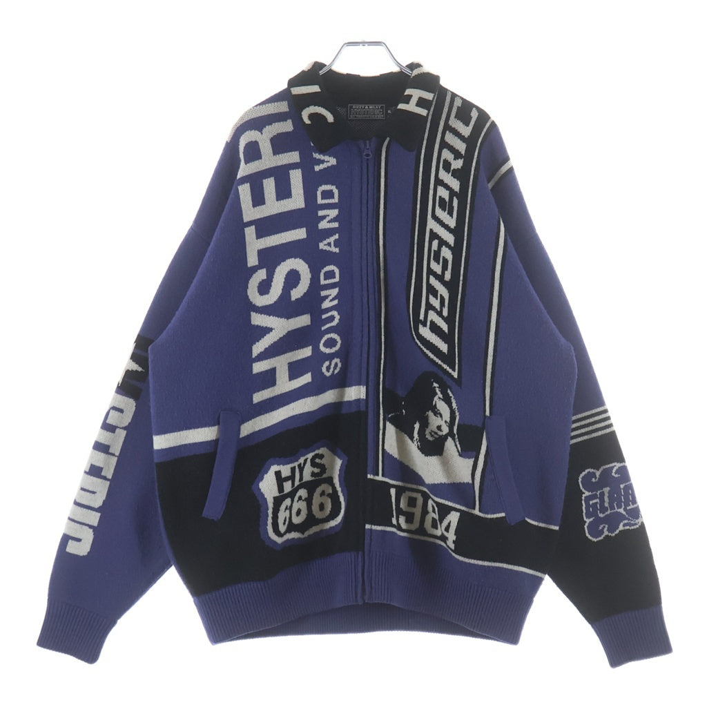 HYSTERIC GLAMOUR(ヒステリックグラマー) SOUND AND VISION サウンドアンドヴィジョン ジャカードジャケット アウター ブルー 02253NJ02