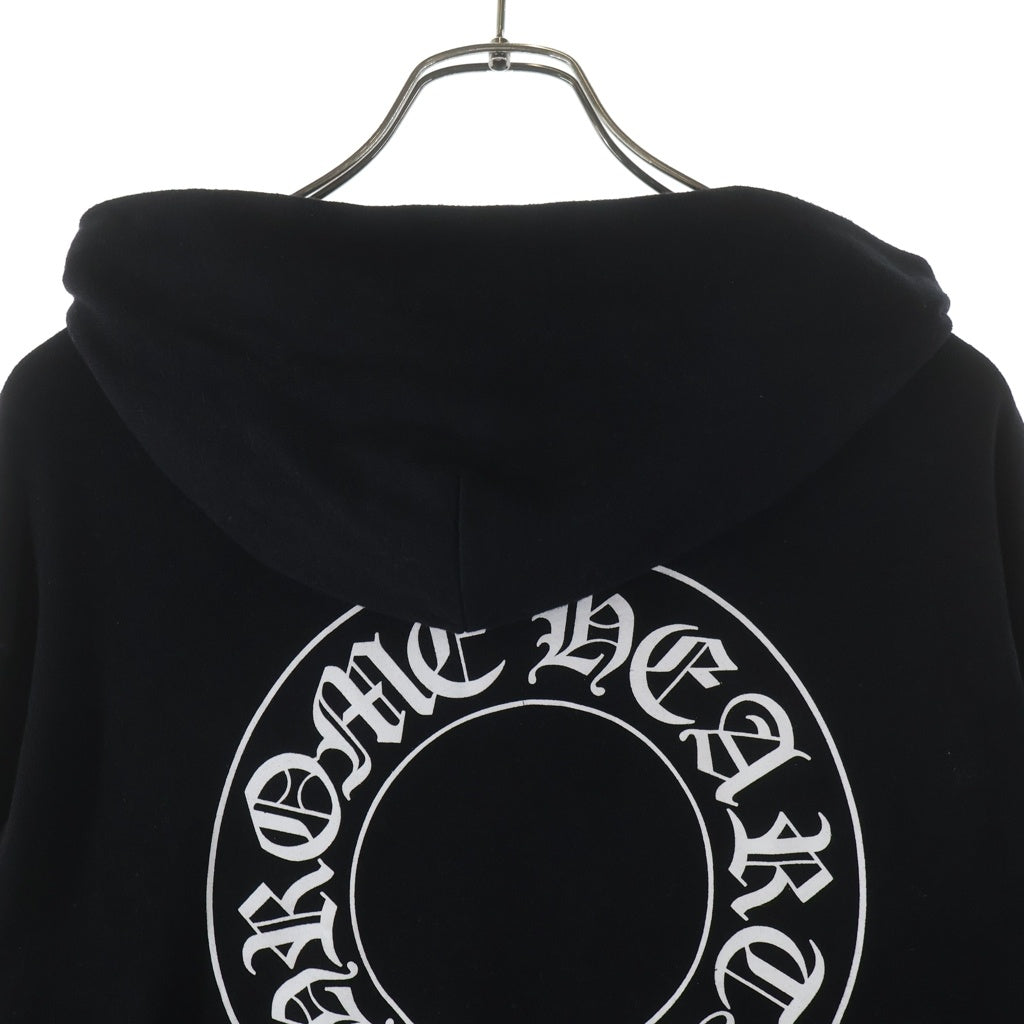 CHROME HEARTS(クロムハーツ) SWTSHRT HD ZIP ダガージップ アームフローラル バックホースシュープリント ジップアップスウェットパーカー フーディー ブラック