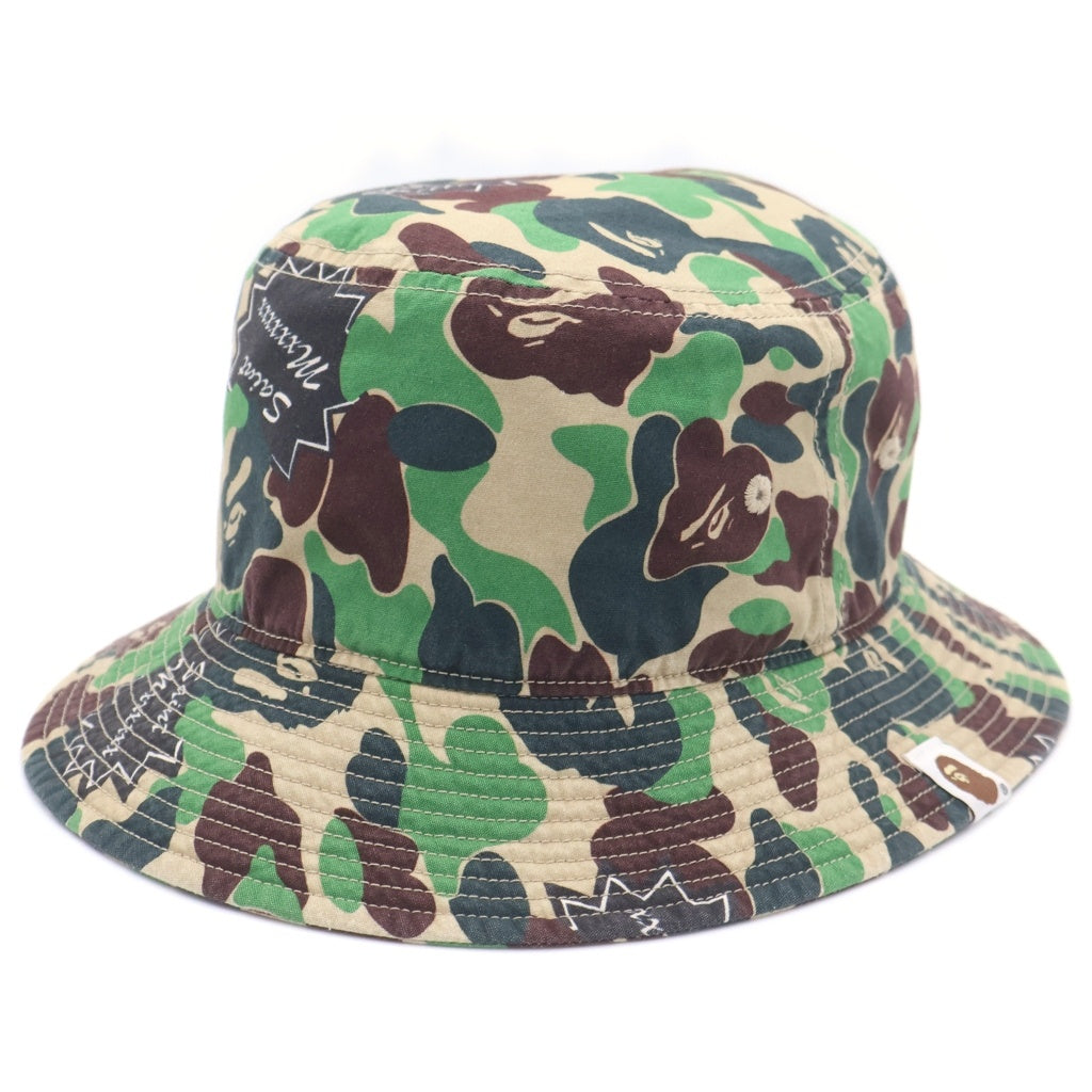 SAINT MICHAEL(セントマイケル) ×A BATHING APE BUCKET HAT ベイシングエイプ カモ柄 バケットハット カーキ SM-YS8-0000-C31
