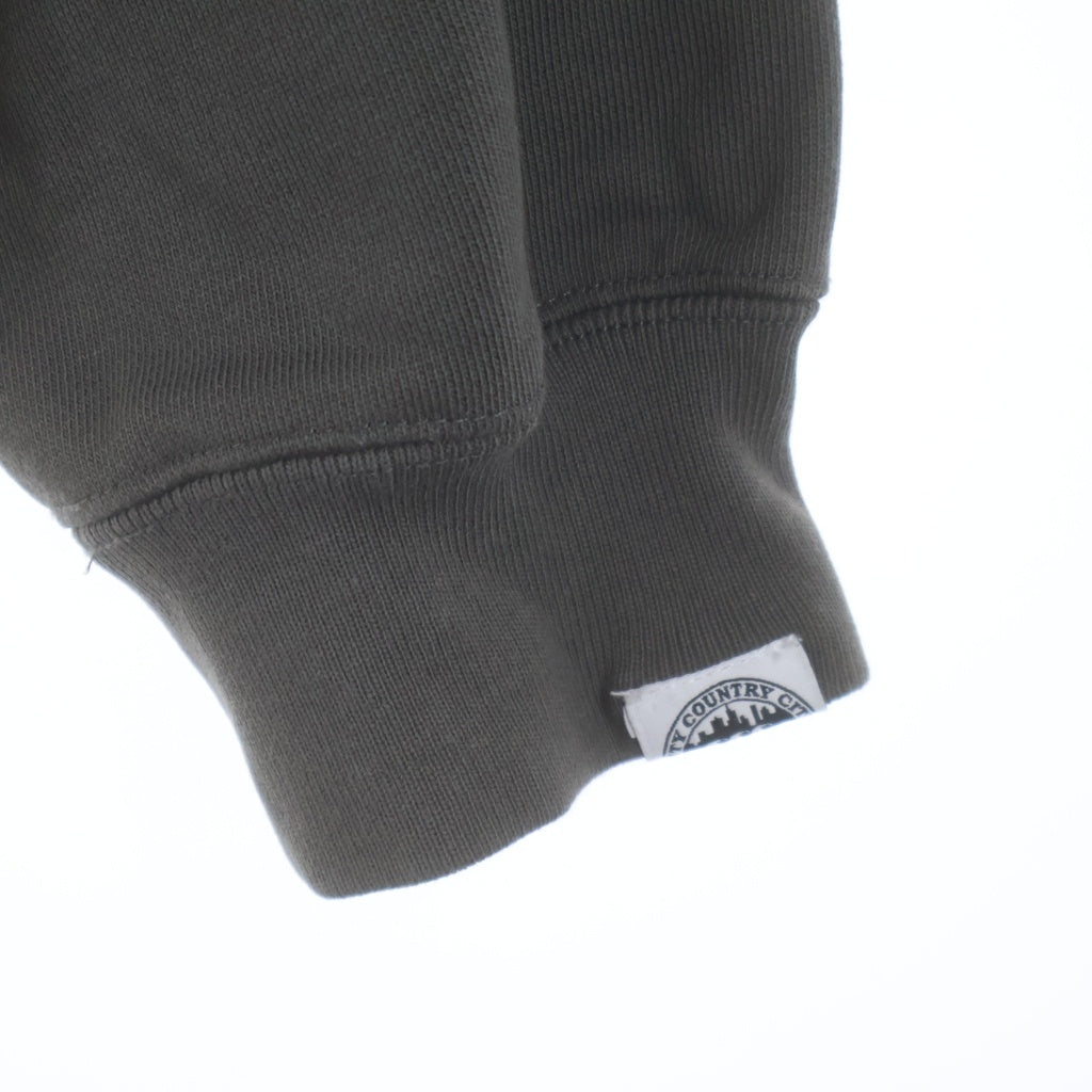 CITY COUNTRY CITY(シティーカントリーシティー) ZIP UP COTTON HOODIE ロゴデザイン ジップアップ コットン フーデッド スウェット パーカー ブラウン CCC-243C004