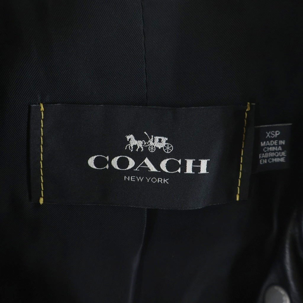 COACH(コーチ) シープスキン ダブルライダースジャケット レザージャケット ブラック F33830