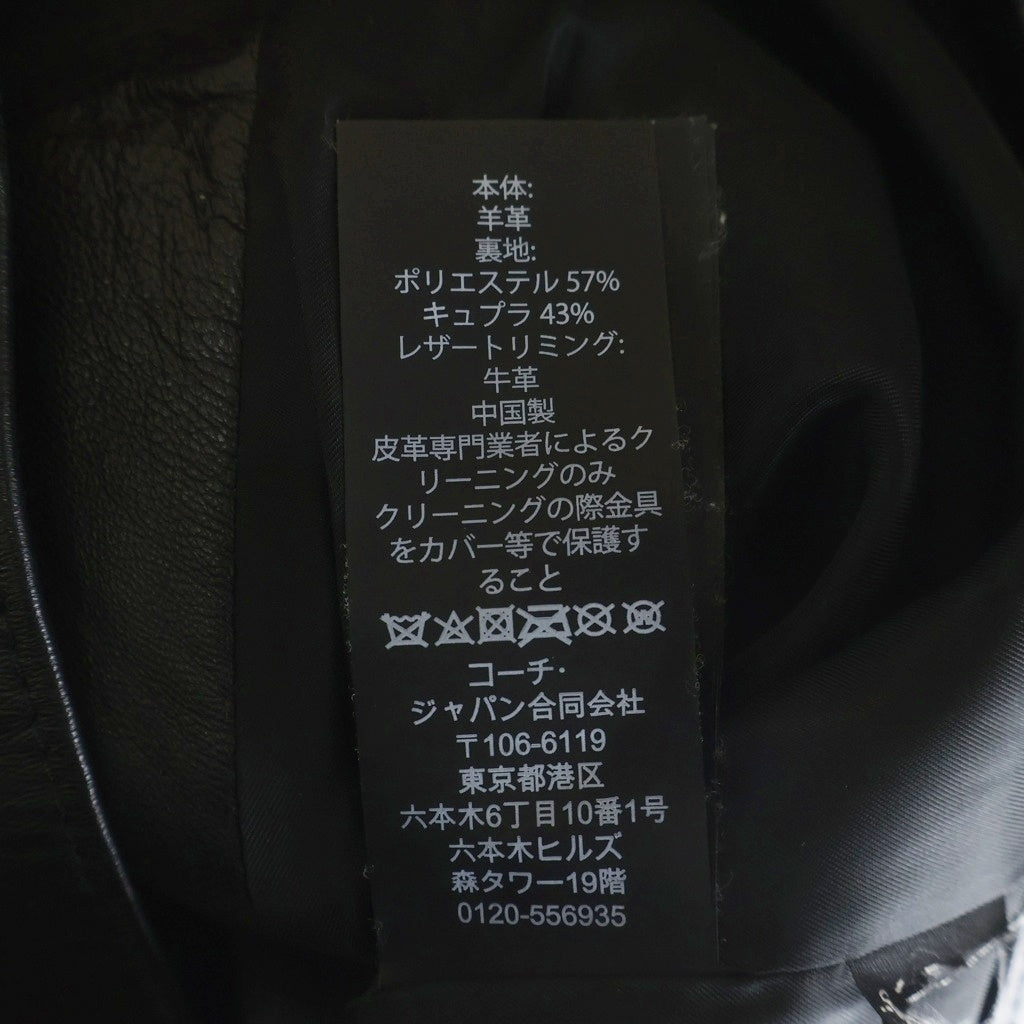 COACH(コーチ) シープスキン ダブルライダースジャケット レザージャケット ブラック F33830