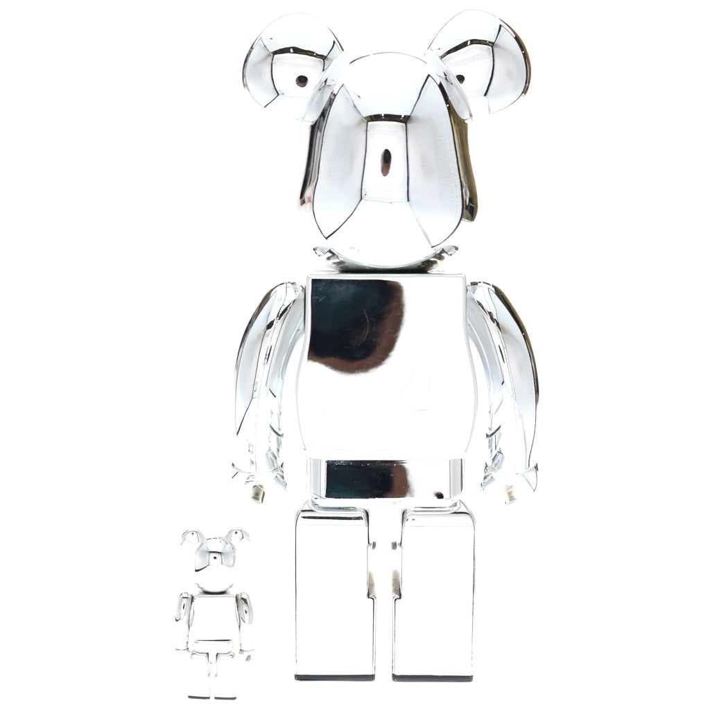 MEDICOM TOY(メディコムトイ) BE@RBRICK SORAYAMA LIGHT Ver. 100%/400% ベアブリック ソラヤマ ライトVer. フィギュア 人形 シルバー