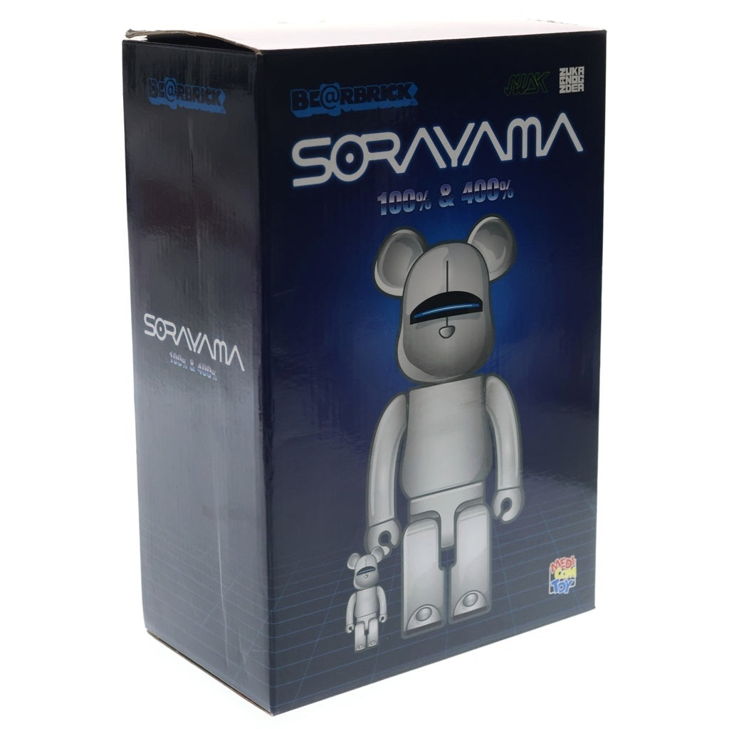 MEDICOM TOY(メディコムトイ) BE@RBRICK SORAYAMA LIGHT Ver. 100%/400% ベアブリック ソラヤマ ライトVer. フィギュア 人形 シルバー