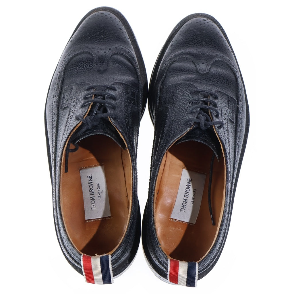 THOM BROWNE(トムブラウン) クラシック ロングウィング ブローグ レザーローファー ブラック MFD002A00198