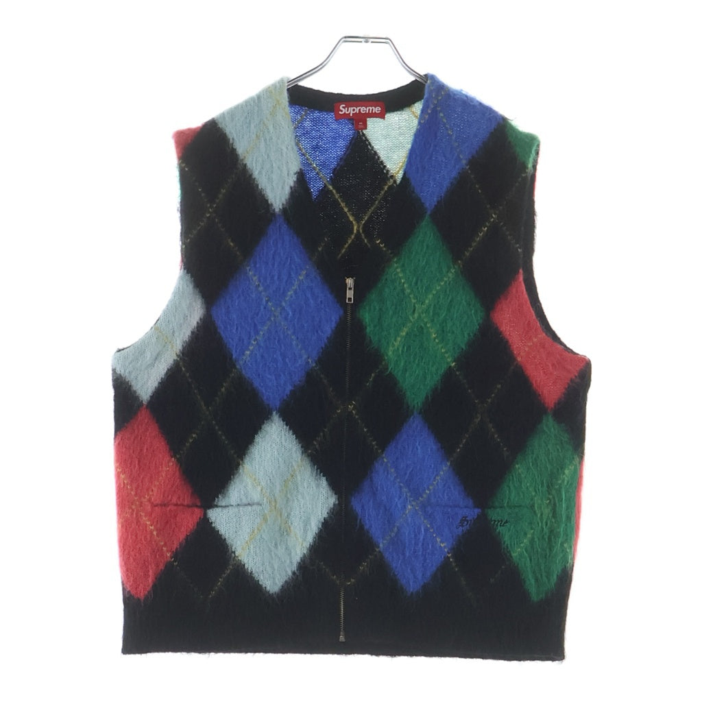 SUPREME(シュプリーム) Brushed Argyle Zip Up Vest ブラッシュドアーガイルジップアップベスト マルチ