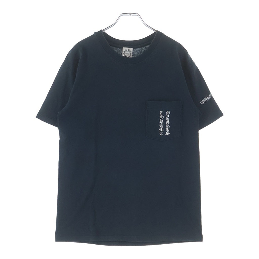 CHROME HEARTS(クロムハーツ) OLD CH T-SHIRT スクロールラベルプリント クルーネック半袖Tシャツ カットソー ネイビー