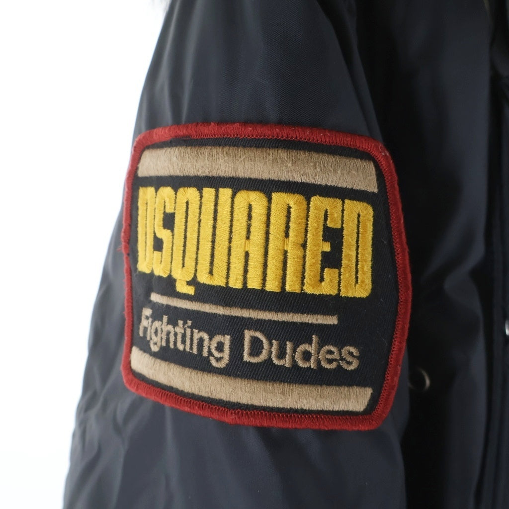DSQUARED2(ディースクエアード) Bomber Jacket Fur Outerwear ボンバージャケット ファーアウター ブラック 7272AM085