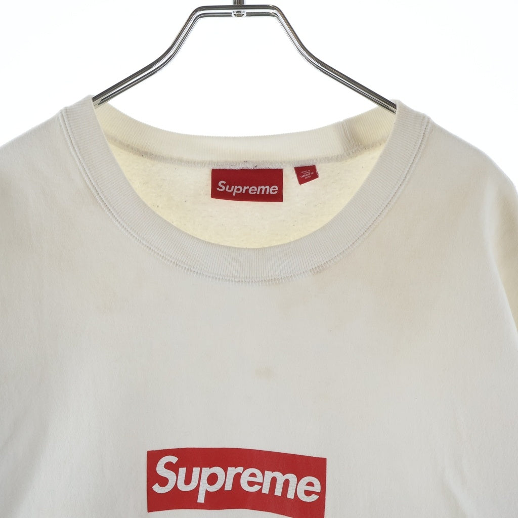 SUPREME(シュプリーム) 25SS Washed Box Logo Crewneck ウォッシュド加工 ボックスロゴ クルーネックスウェットトレーナー ホワイト