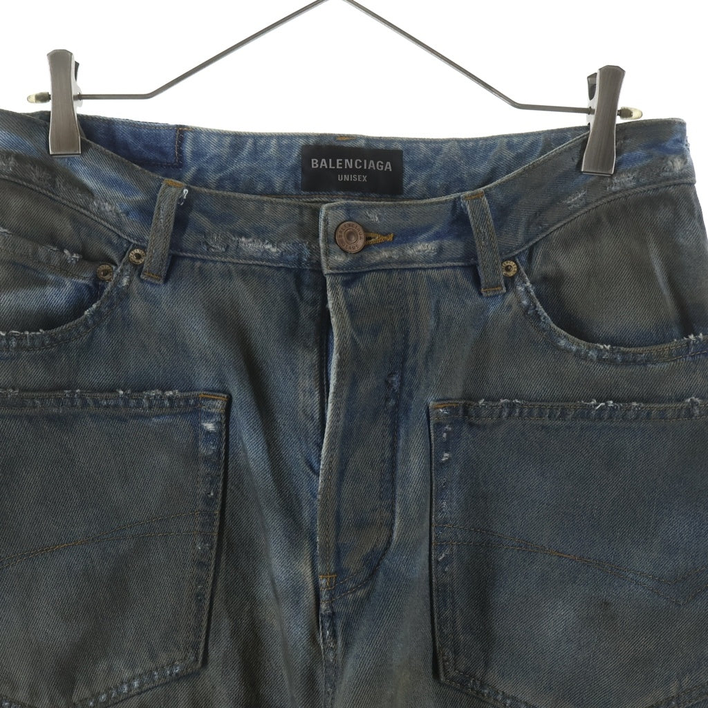 BALENCIAGA(バレンシアガ) 23AW PATCHED POCKET BAGGY JEANS パッチポケットバギージーンズ デニム ボトムス インディゴ 751111