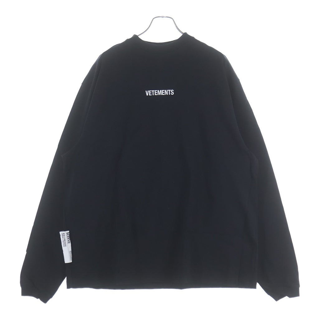 VETEMENTS(ヴェトモン) Logo Label Long-Sleeved T-Shirt ロゴラベル長袖Tシャツ ブラック GVA72XX001