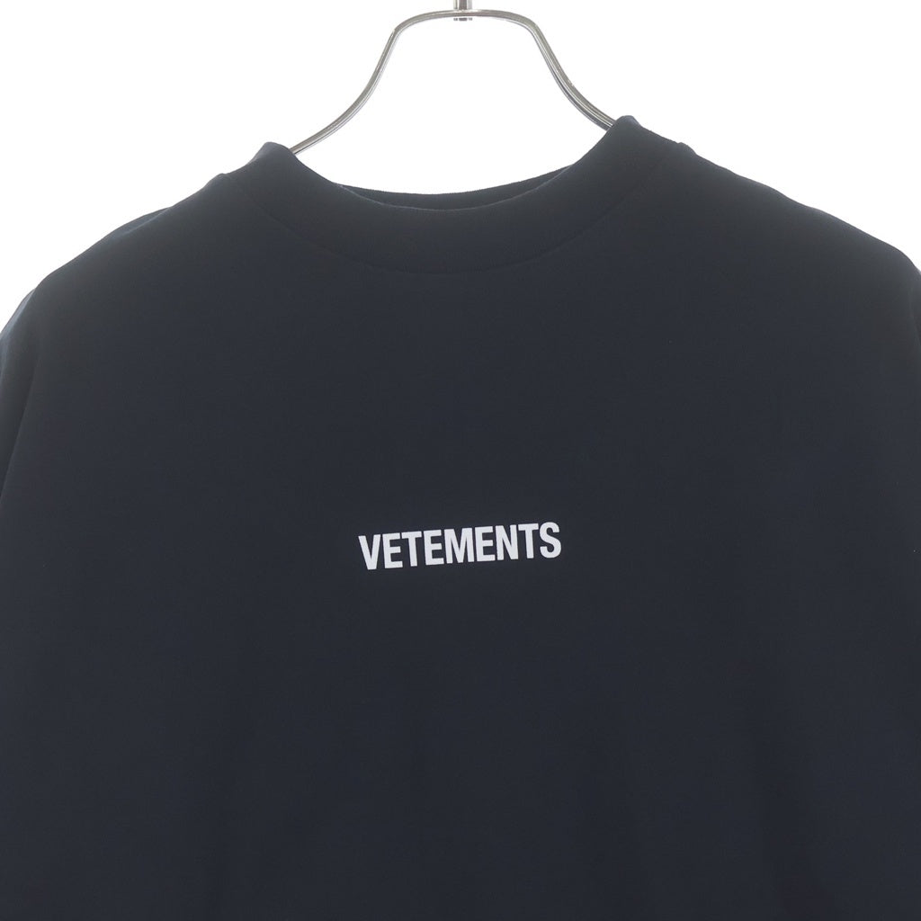 VETEMENTS(ヴェトモン) Logo Label Long-Sleeved T-Shirt ロゴラベル長袖Tシャツ ブラック GVA72XX001