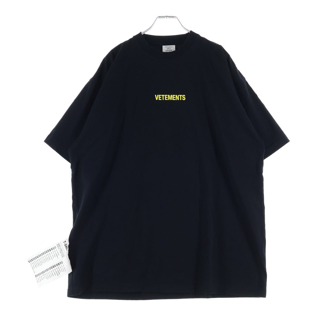 VETEMENTS(ヴェトモン) Logo Label Short-Sleeved T-Shirt ロゴラベル半袖Tシャツ ブラック GVA72XX001
