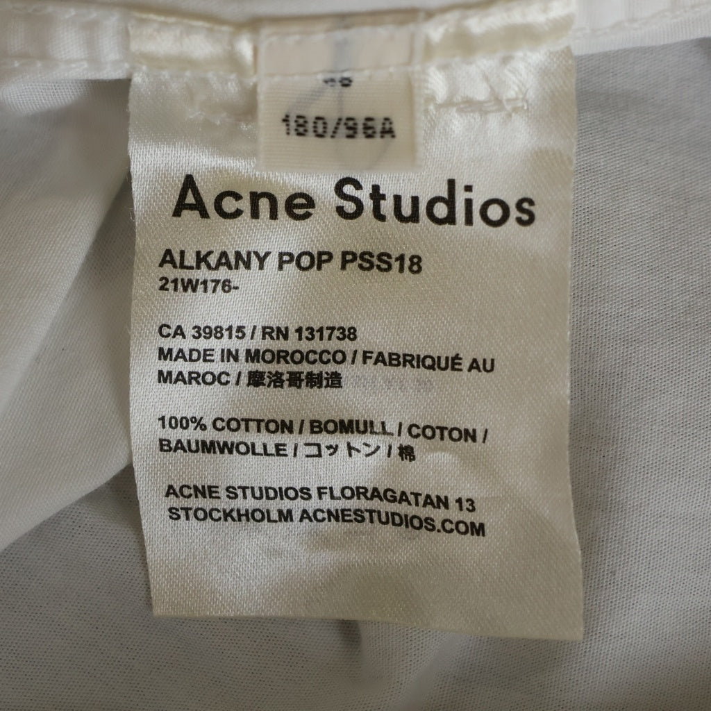 Acne Studios(アクネ ストゥディオズ) 18SSコットン 半袖シャツ ホワイト ALKANY POP PSS18