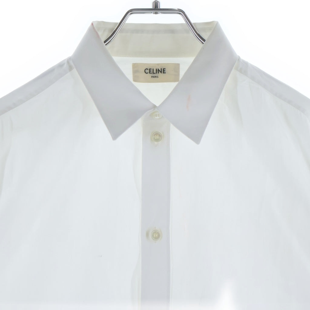 CELINE(セリーヌ) Cotton Poplin Skinny Shirt コットンポプリン スキニーシャツ ブラウスシャツ ホワイト 2C069091F