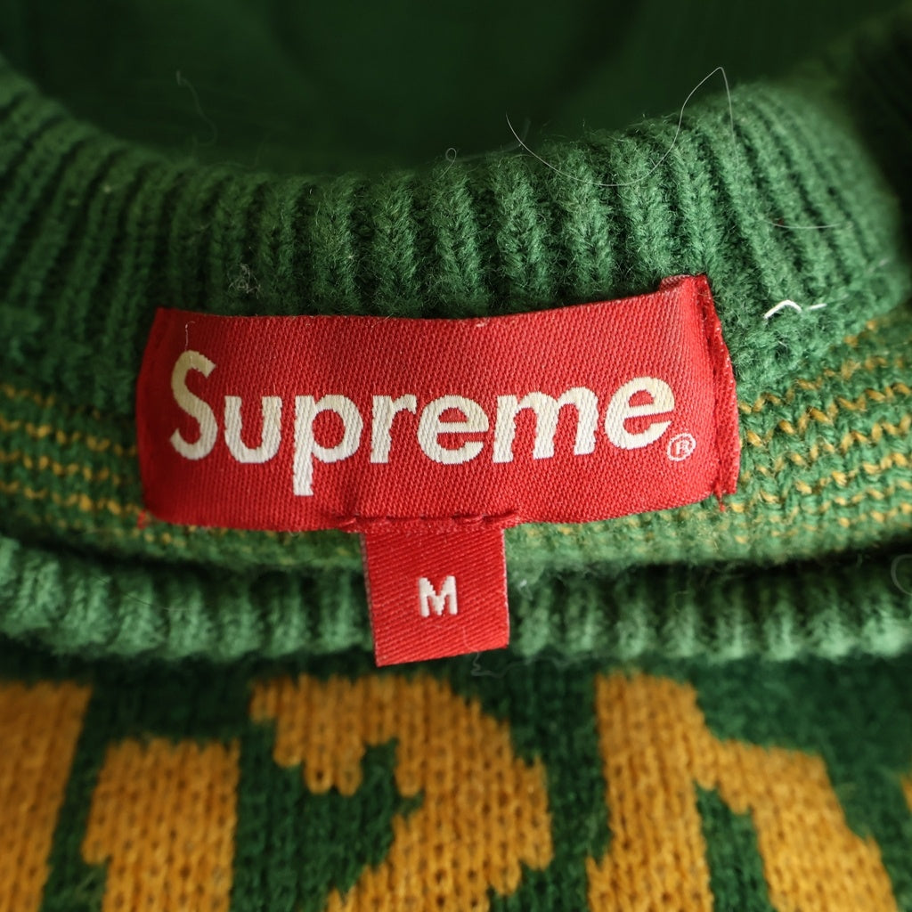 SUPREME(シュプリーム) 21AW × Thrasher Sweater ×スラッシャー フロントロゴ クルーネックニット セーター グリーン