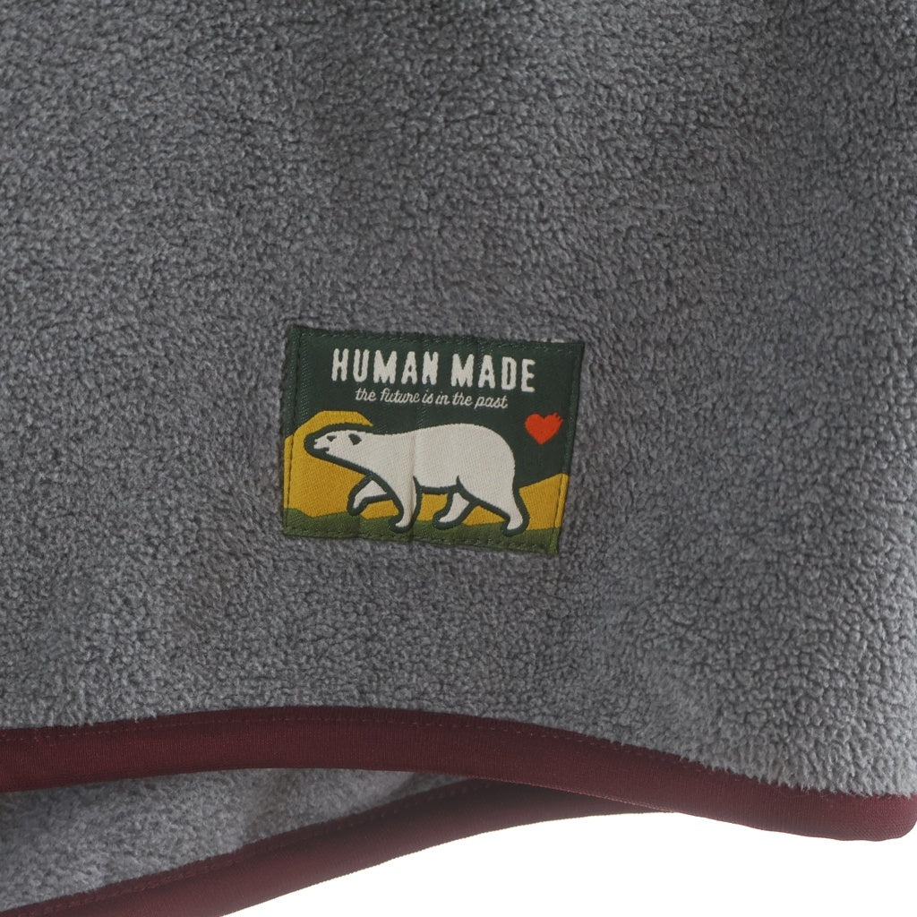 HUMAN MADE(ヒューマンメイド) FLEECE HALF-ZIP PULLOVER ロゴ刺繍 プルオーバーハーフジップフリース グレー HM28CS019