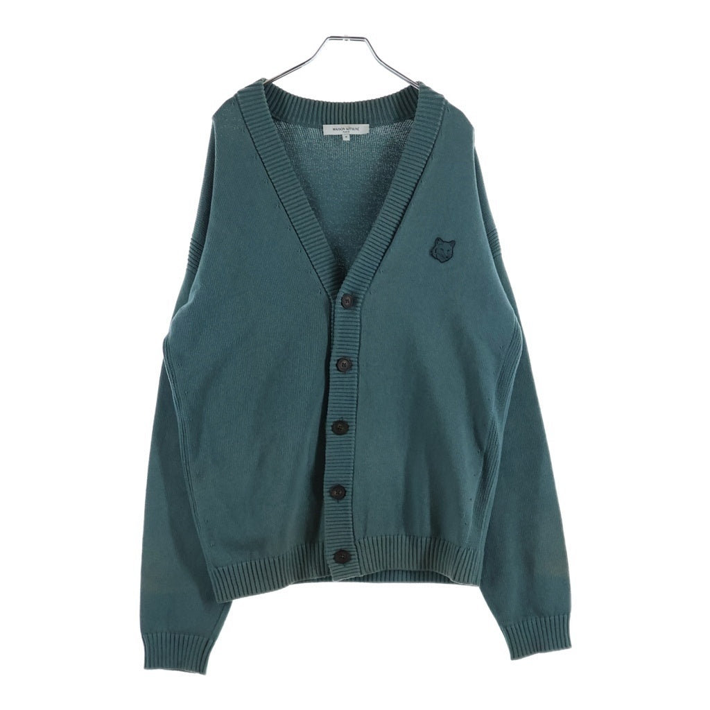 MAISON KITSUNE(メゾンキツネ) ボールド フォックス ヘッド パッチ コンフォート カーディガン ニット グリーン OM00502KT1099