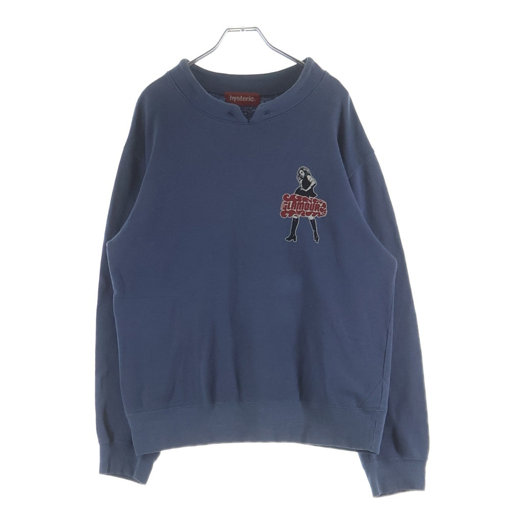 HYSTERIC GLAMOUR(ヒステリックグラマー) フロントロゴ Vネックスウェット トレーナー ブルー ヒステリック 2CS-4616