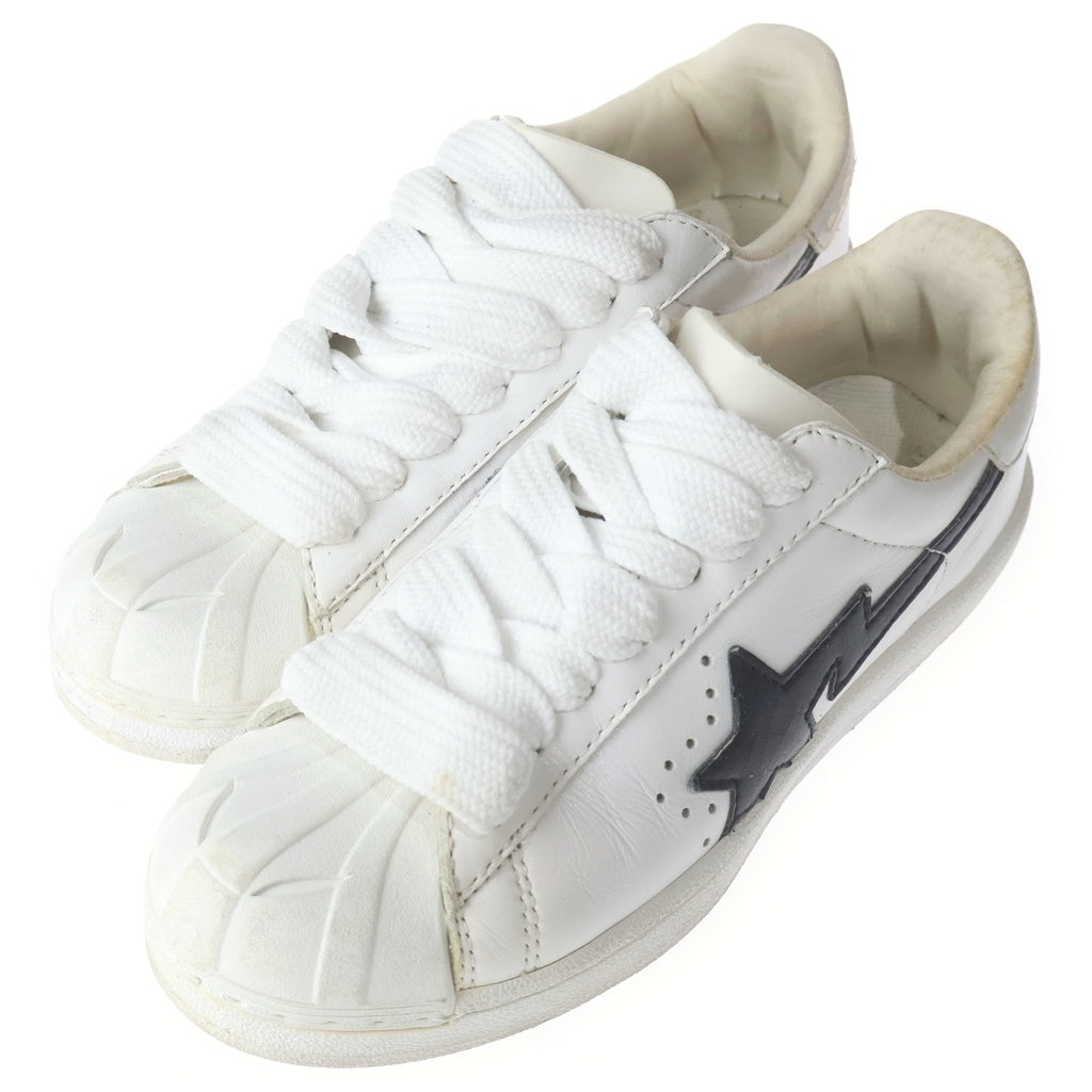 BAPE BY A BATHING APE(ベイプ ア ベイシング エイプ) SKULL SUTA スター レザーローカットスニーカー ホワイト