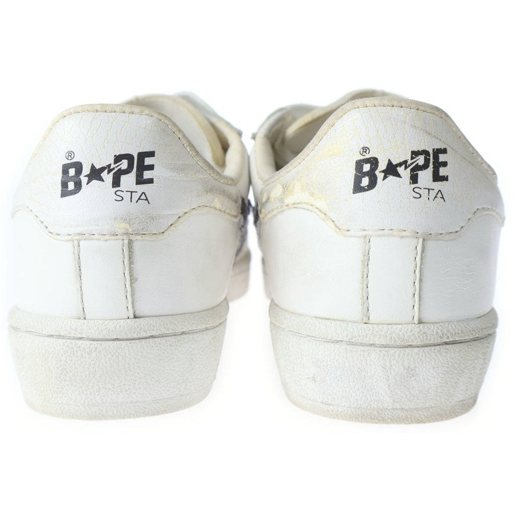 BAPE BY A BATHING APE(ベイプ ア ベイシング エイプ) SKULL SUTA スター レザーローカットスニーカー ホワイト