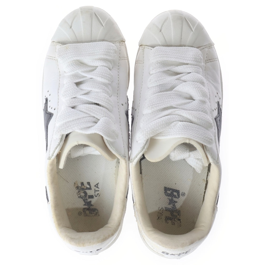 BAPE BY A BATHING APE(ベイプ ア ベイシング エイプ) SKULL SUTA スター レザーローカットスニーカー ホワイト