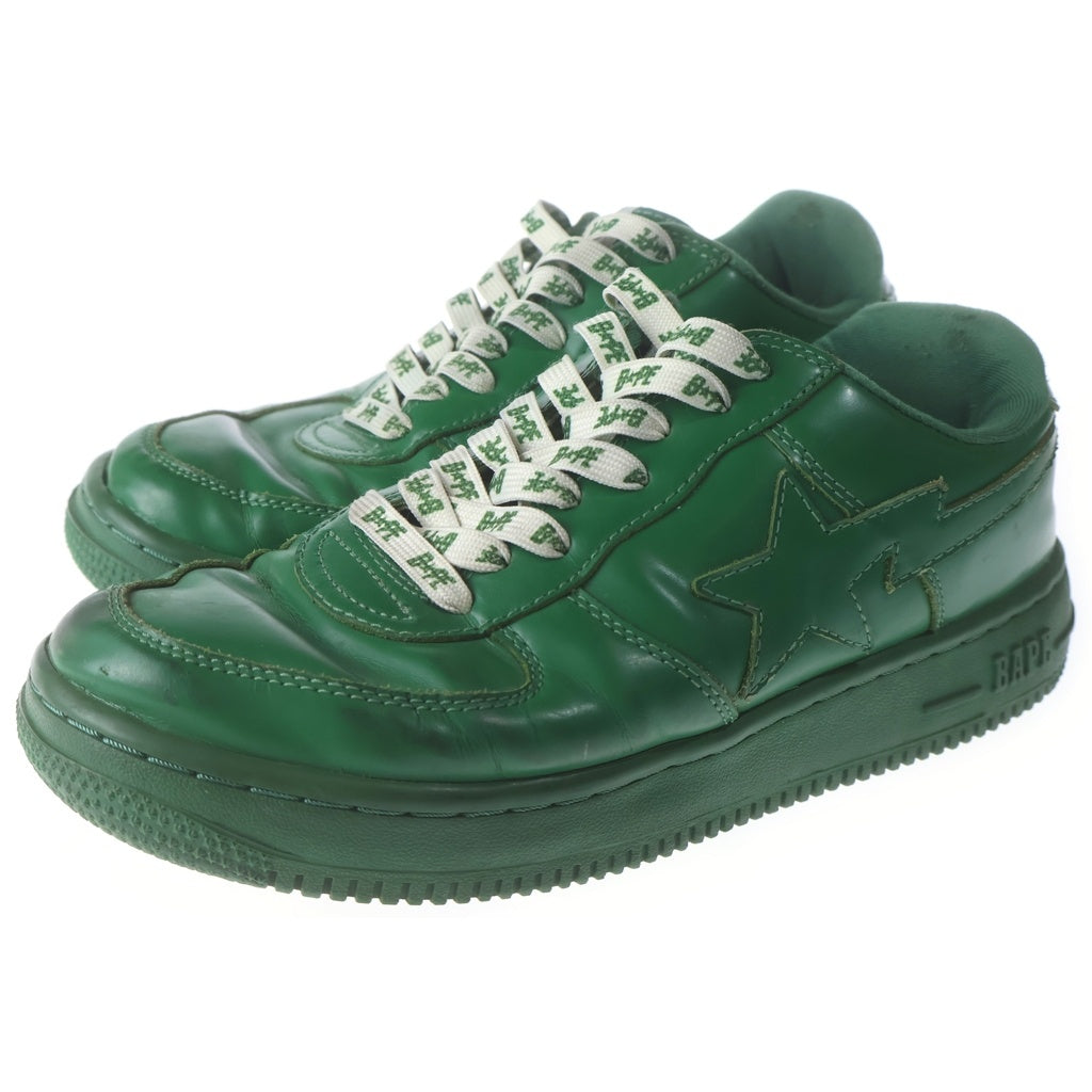 BAPE BY A BATHING APE(ベイプ ア ベイシング エイプ) スター レザーローカットスニーカー シューズ グリーン